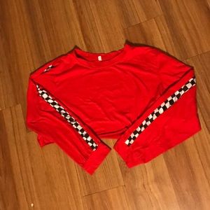 Super cute long sleeve red crop